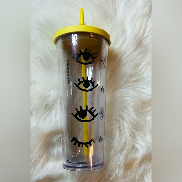 Starbucks Winking Eye Cup Clear Tumbler Venti 24oz Limited Edition New 2017 Rare - Picture 11 of 14